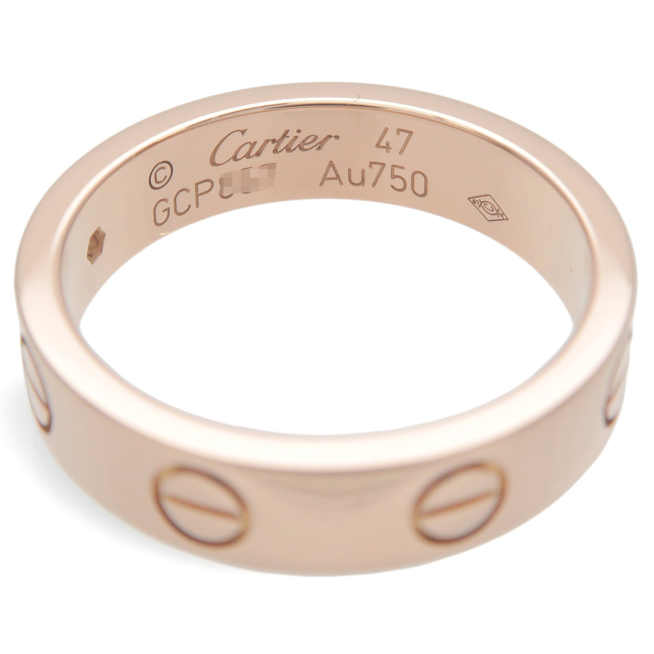 Cartier 1P Diamond Mini Love Ring K18 750PG Rose Gold #47 US4-4.5