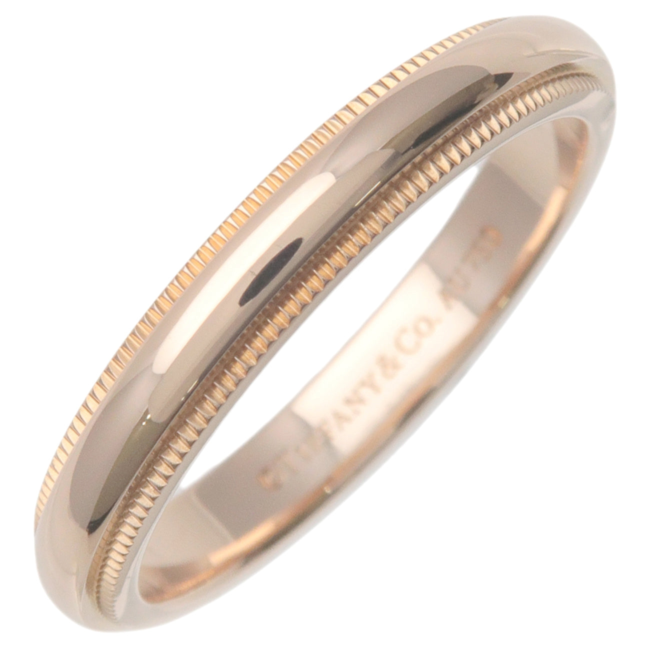 Tiffany&Co. Milgrain Band Ring K18 750PG Rose Gold US6.5 EU53