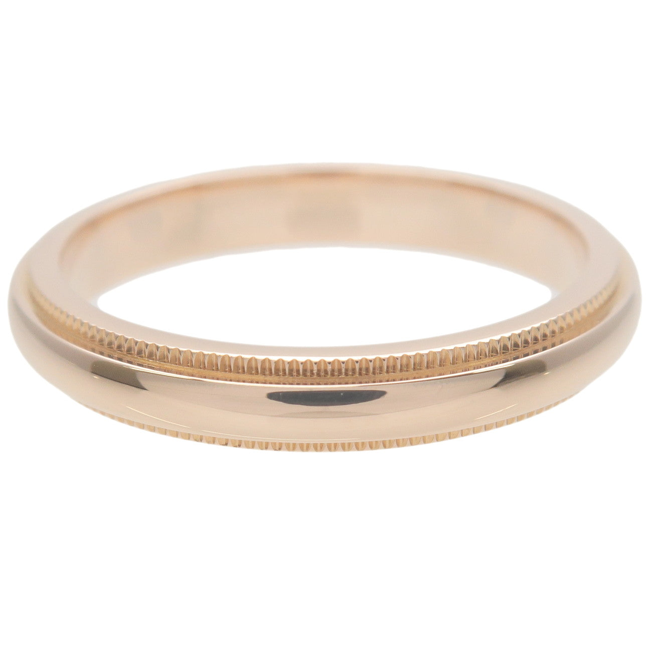 Tiffany&Co. Milgrain Band Ring K18 750PG Rose Gold US6.5 EU53