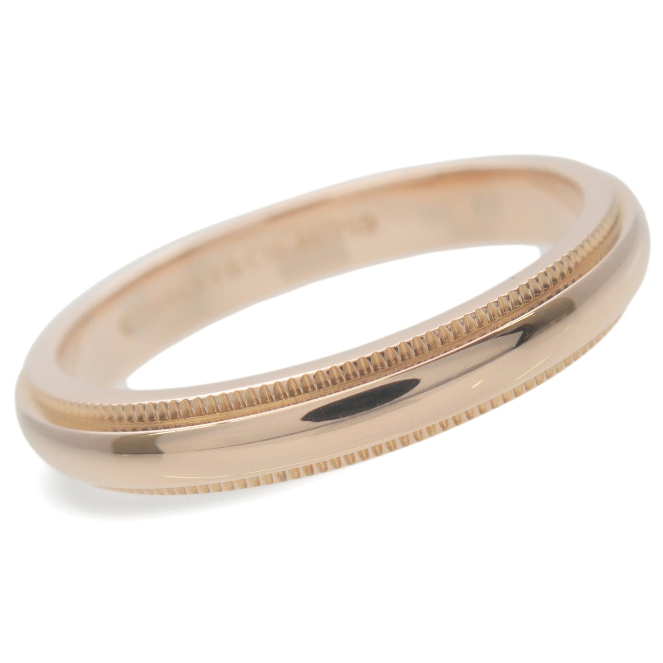 Tiffany&Co. Milgrain Band Ring K18 750PG Rose Gold US6.5 EU53