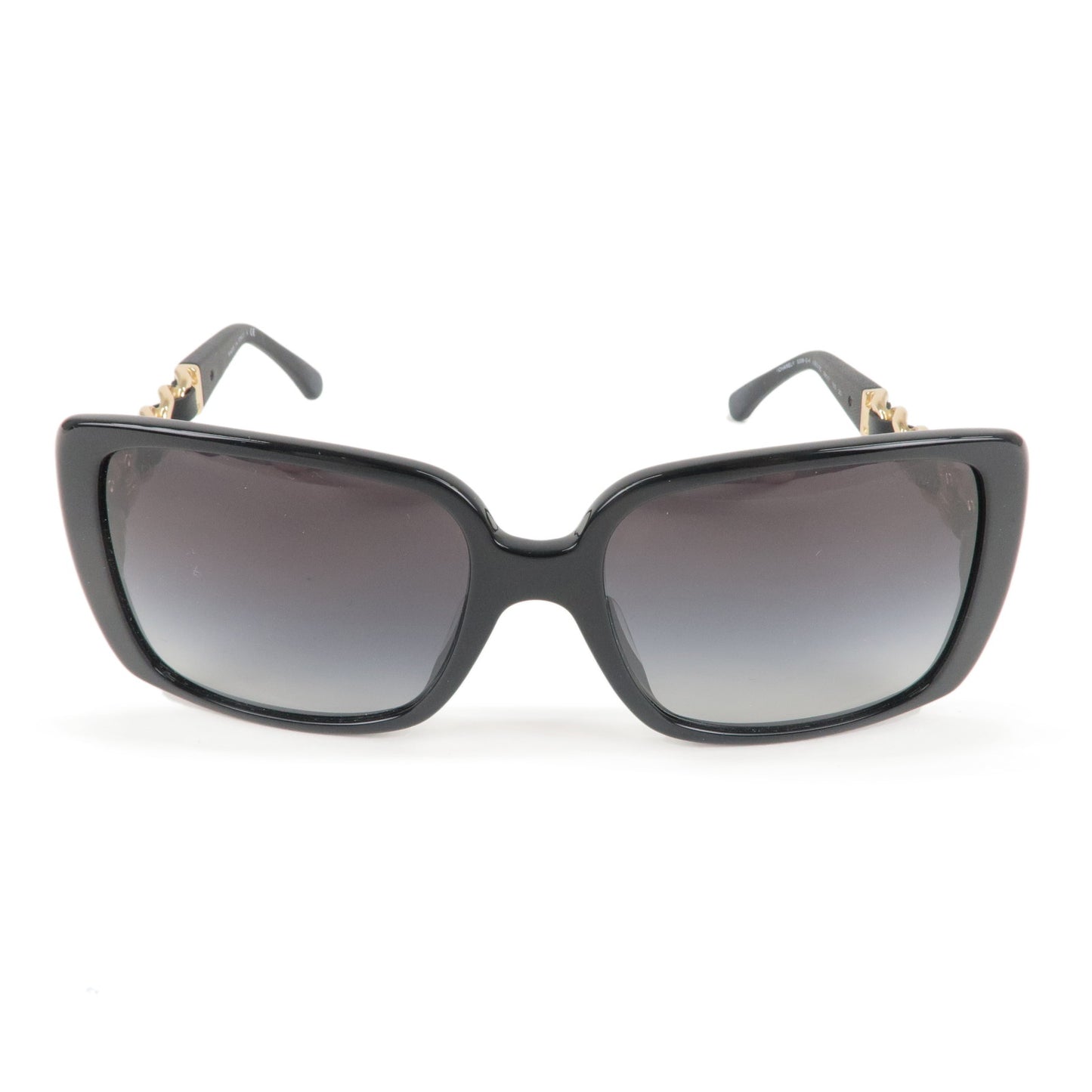 CHANEL-Sunglasses-Leather-Plastic-C.622/3C-58□135-3N-Black-5208QA