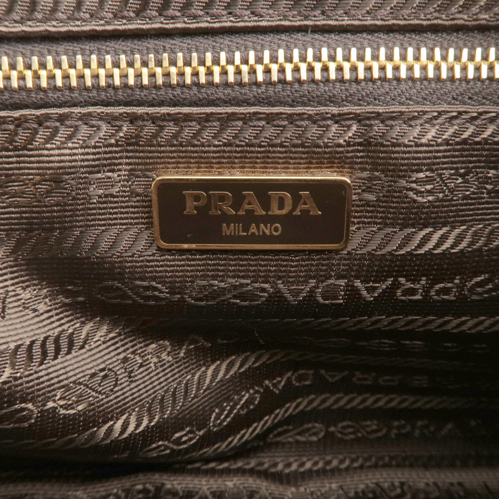 PRADA-Logo-Nylon-Leather-Crossbody-Chain-Shoulder-Bag-Brown-BT0779