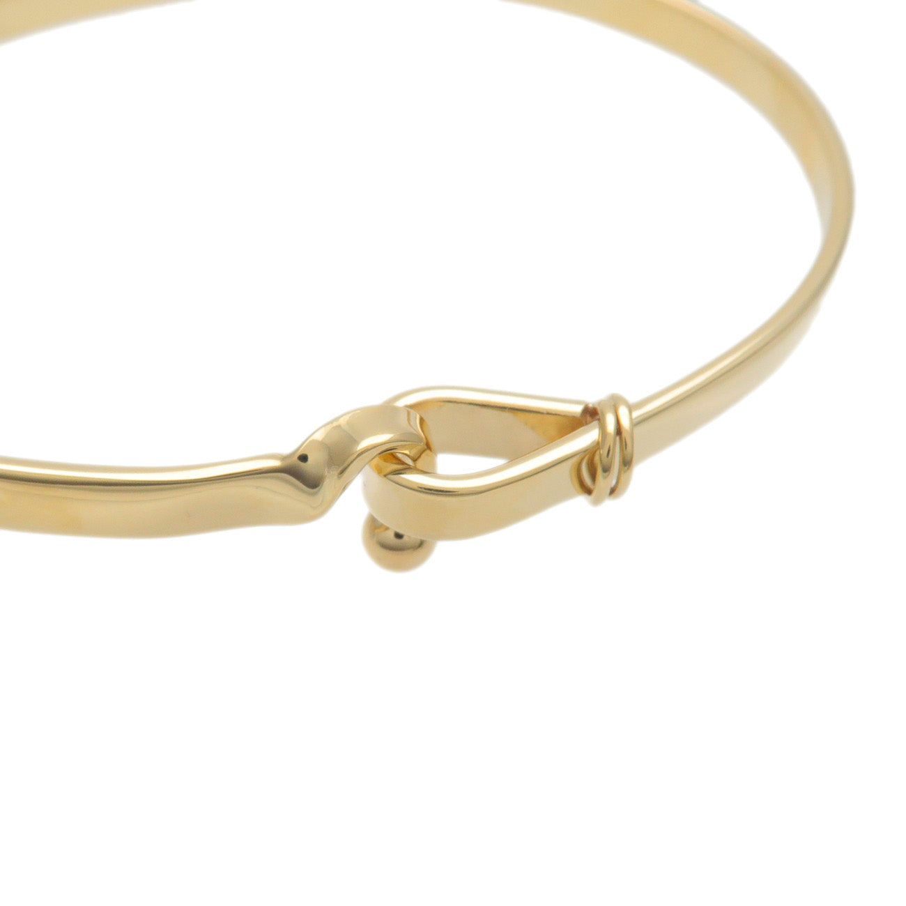 Tiffany&Co. Hook & Eye Bracelet Bangle K18YG Yellow Gold