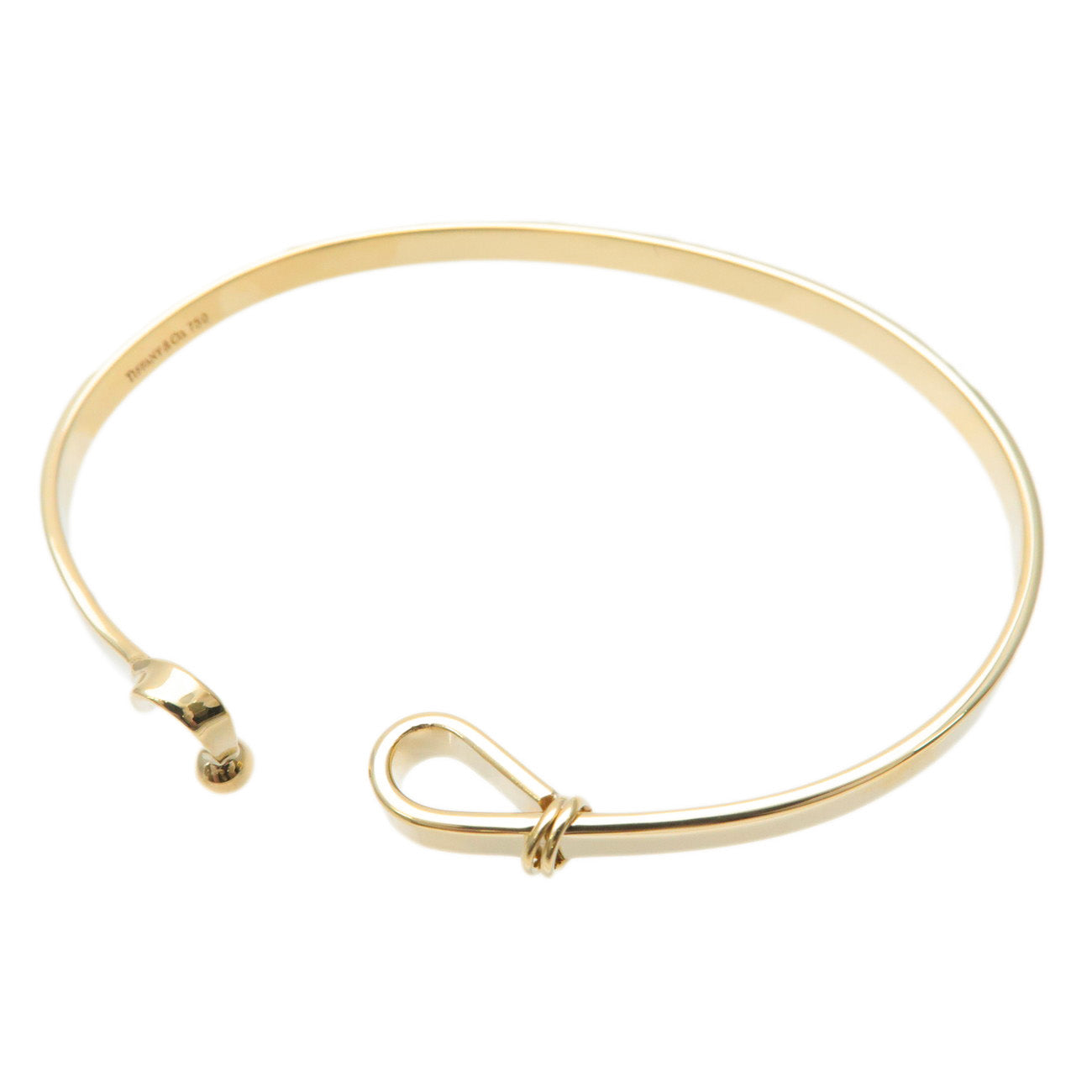 Tiffany&Co. Hook & Eye Bracelet Bangle K18YG Yellow Gold