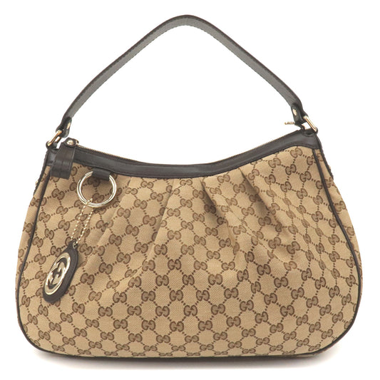 GUCCI-GG-Canvas-Leather-Shoulder-Bag-Beige-Brown-124407 – dct-ep_vintage  luxury Store