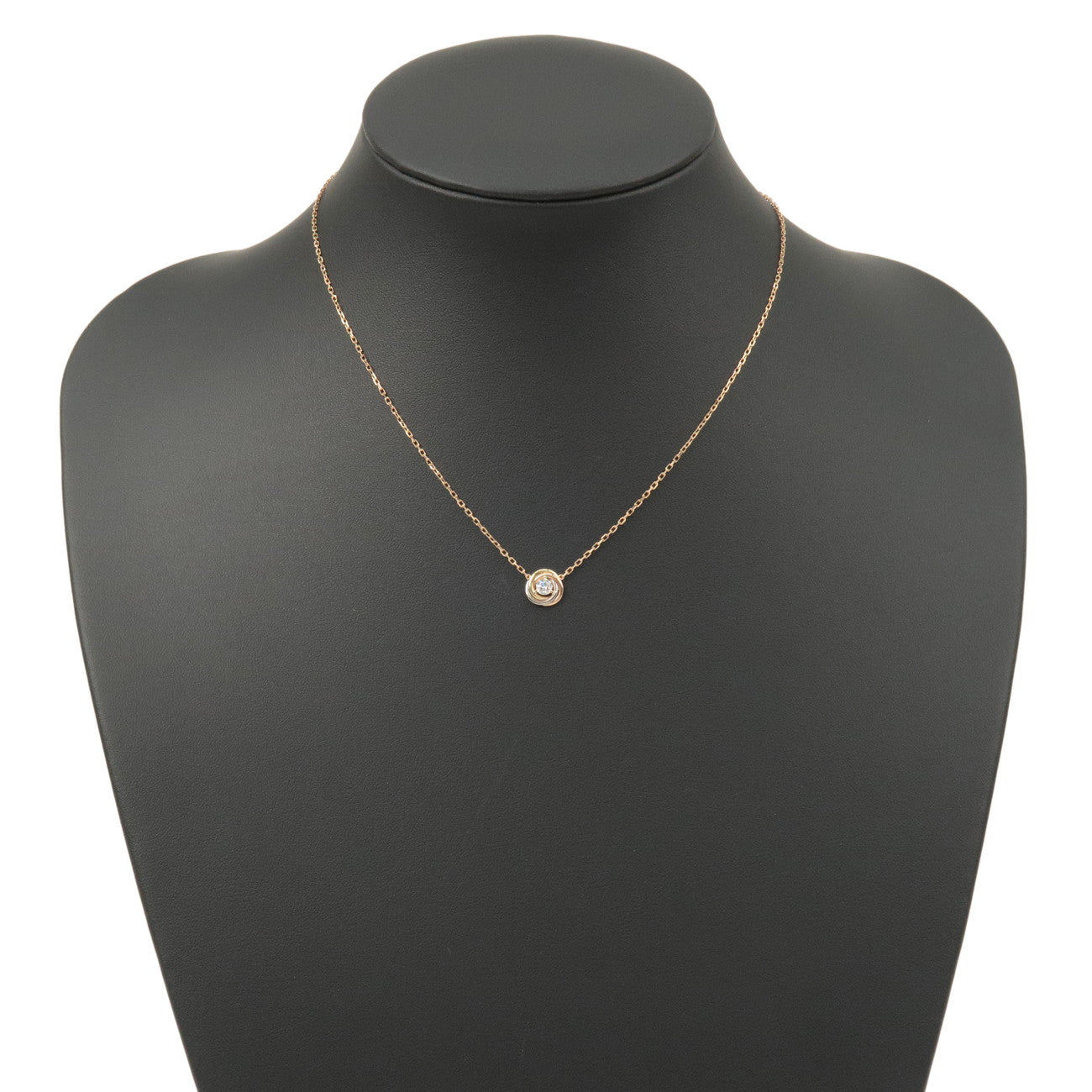 Cartier Trinity 1P Diamond Necklace 0.18ct K18 750YG/WG/PG