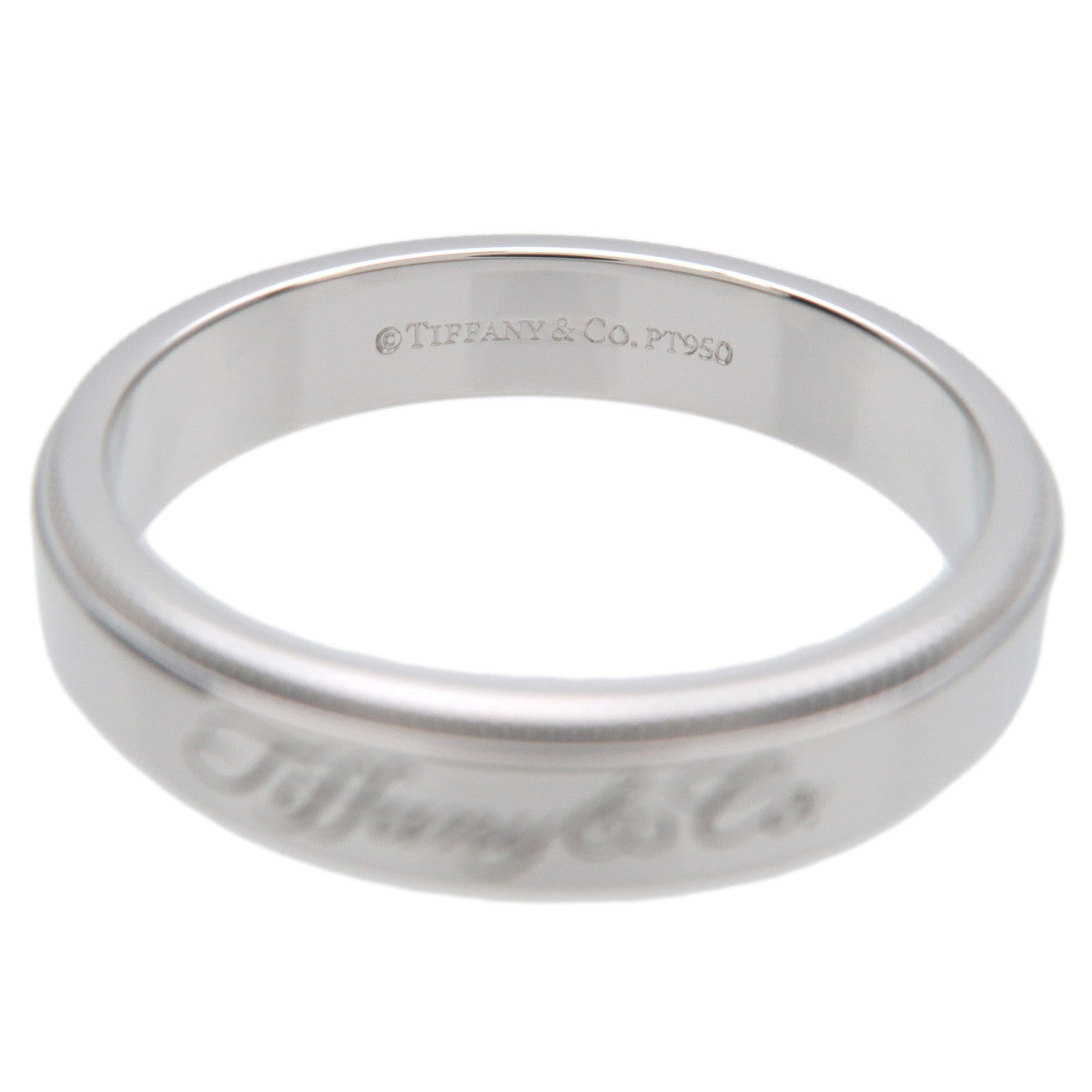 Tiffany&Co. Notes Band Milgrain Ring PT950 Platinum US8 EU57