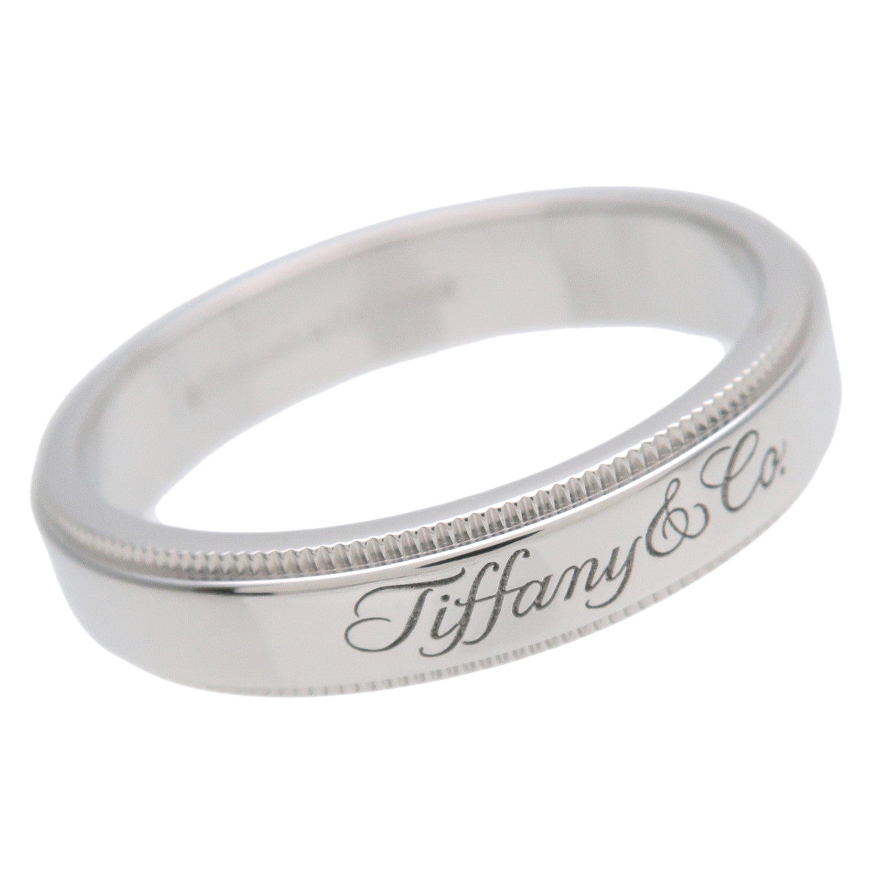 Tiffany&Co. Notes Band Milgrain Ring PT950 Platinum US8 EU57