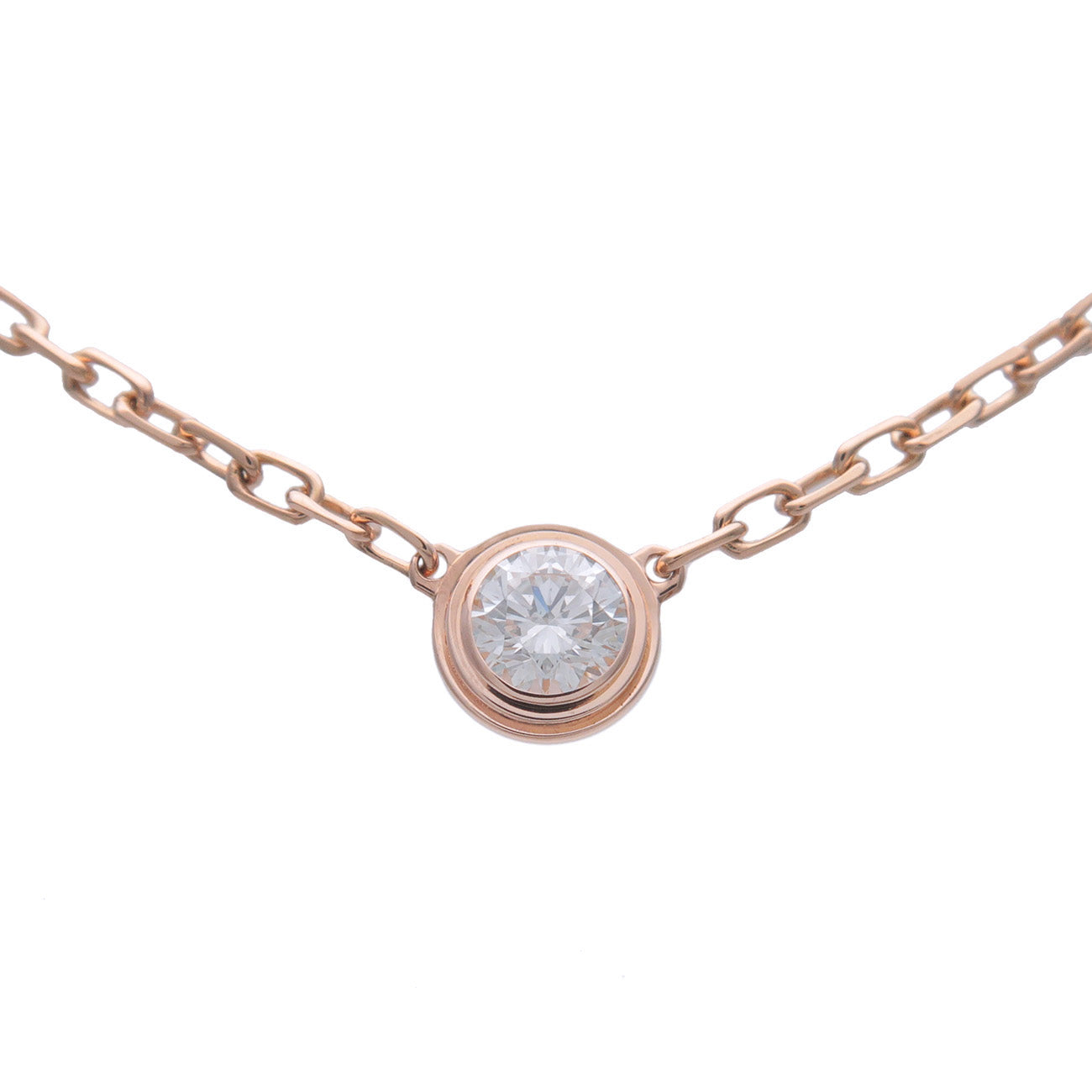 Cartier-Diamants-Légers-SM-1P-Diamond-Necklace-0.09ct-K18-RoseGold