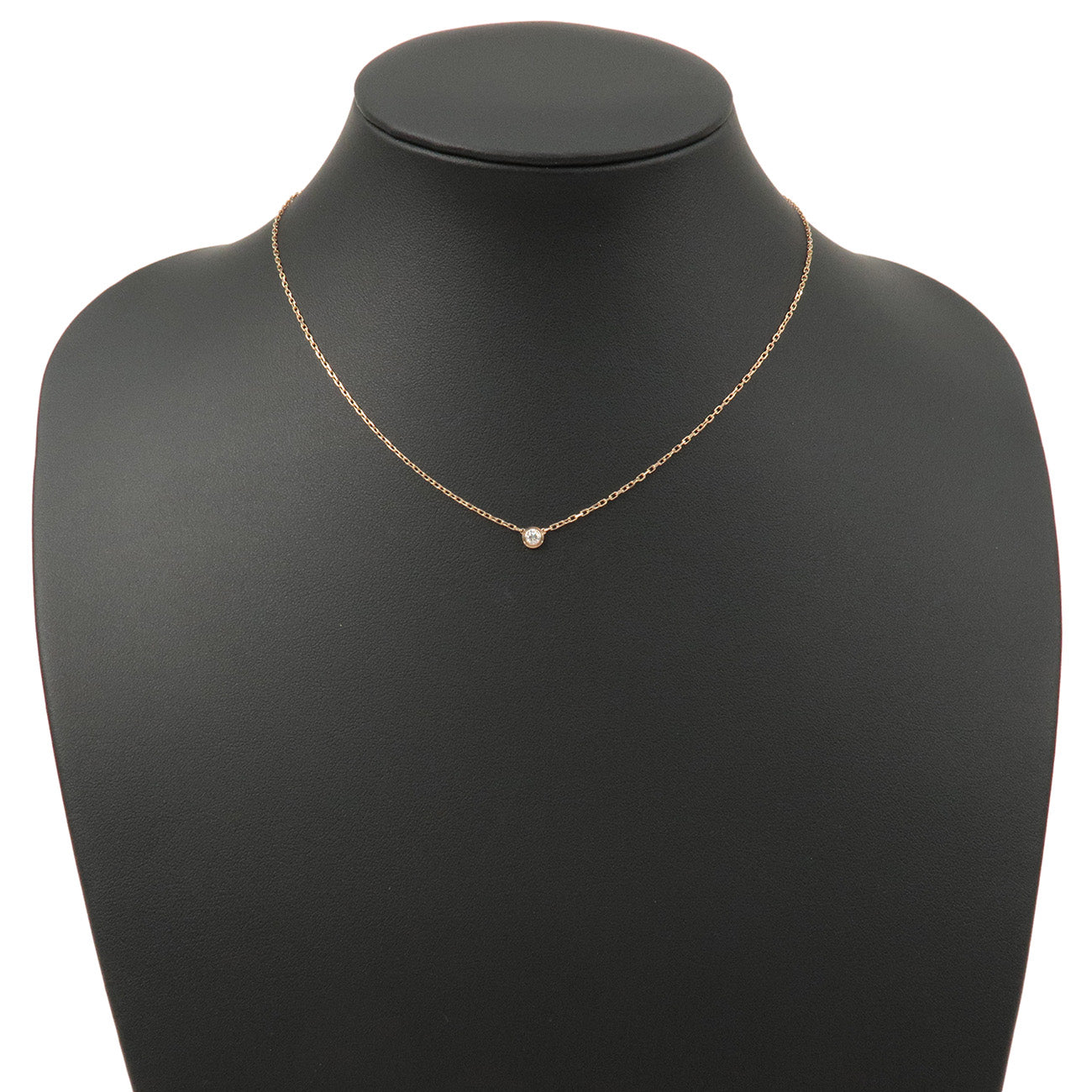 Cartier Diamants L・・ｽｩgers SM 1P Diamond Necklace 0.09ct K18 RoseGold