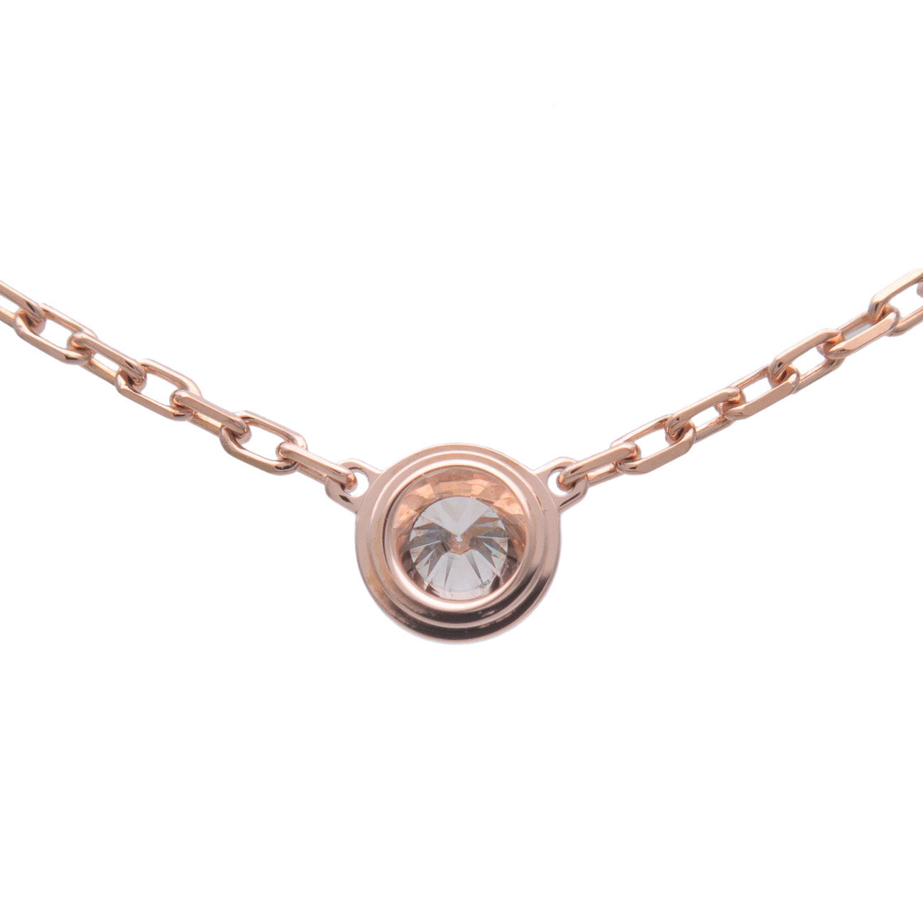 Cartier Diamants Lﾃｩgers SM 1P Diamond Necklace 0.09ct K18 RoseGold