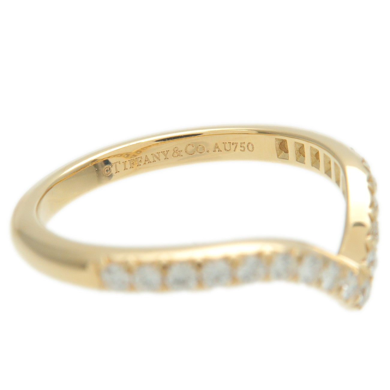 Tiffany&Co. Soleste V Ring Diamond K18 750YG Yellow Gold US3.5-4