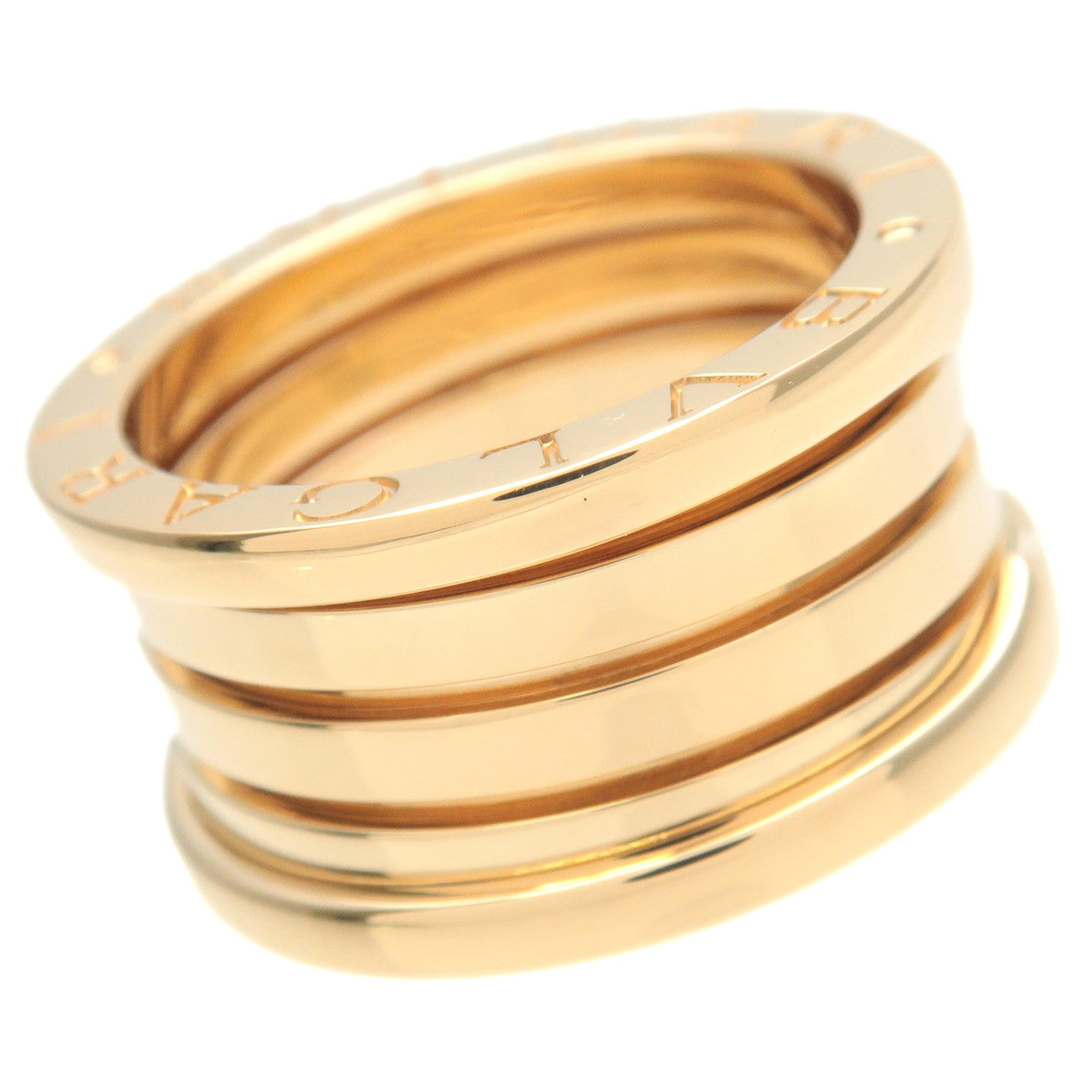 BVLGARI B-Zero1 Ring 3 Band K18 750 Yellow Gold #51 US5.5-6