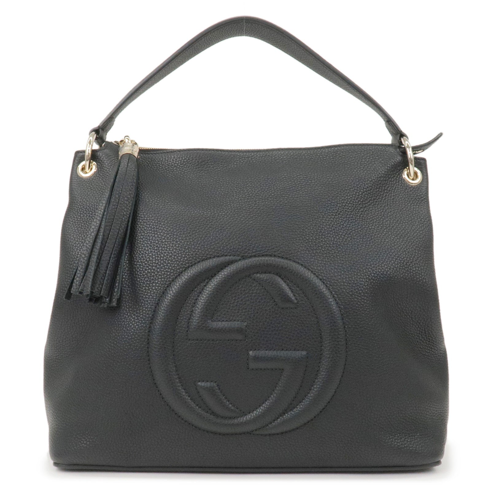 GUCCI-SOHO-Leather-2Way-Shoulder-Bag-Hand-Bag-Black-408825