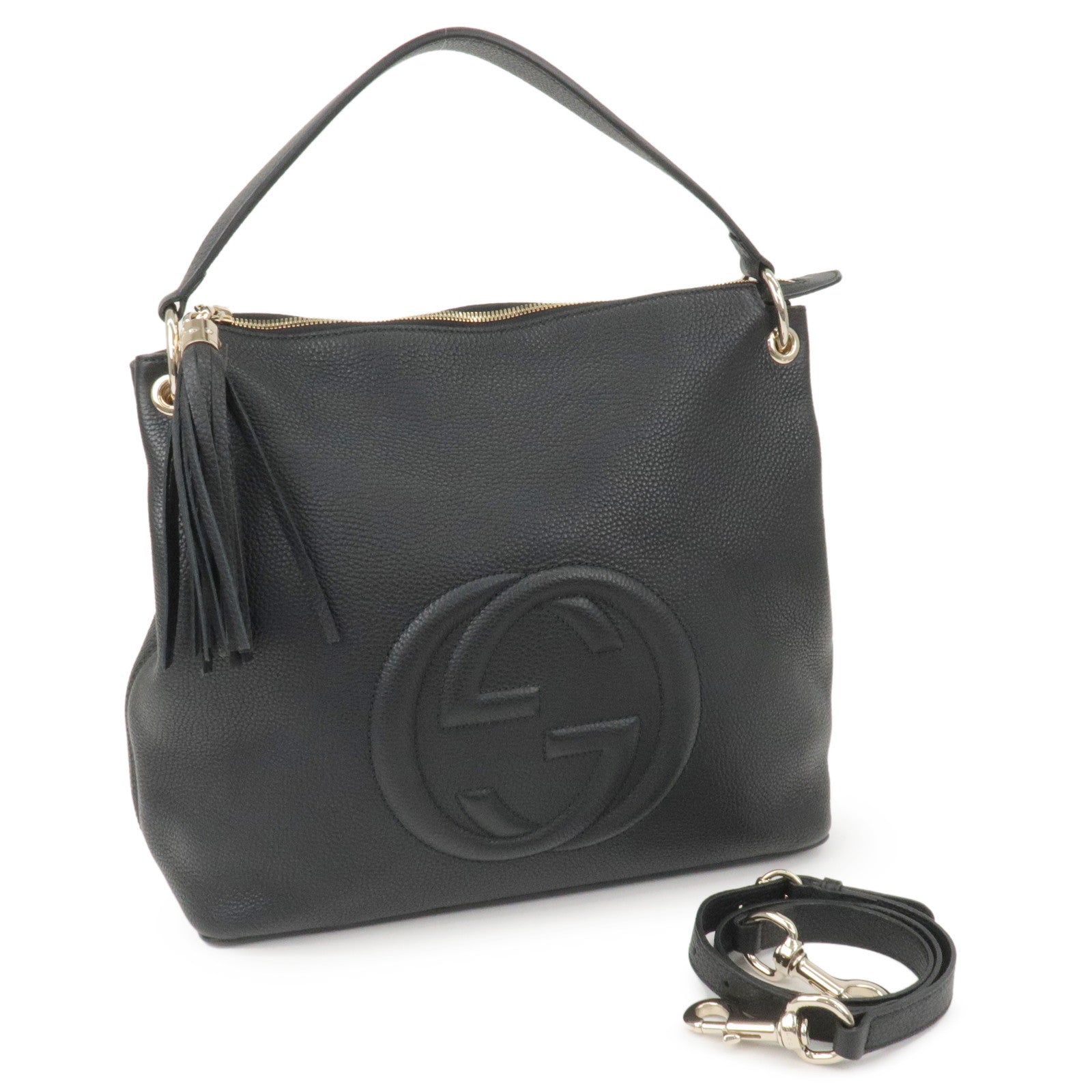 GUCCI SOHO Leather 2Way Shoulder Bag Hand Bag Black 408825