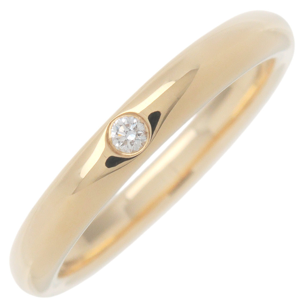 Tiffany&Co.-Stacking-Band-Ring-1P-Diamond-K18YG-Yellow-Gold-US5