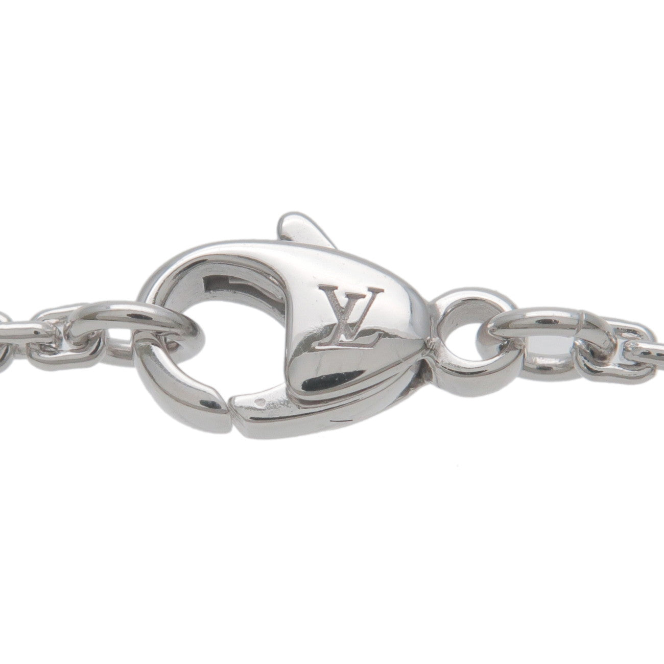 Louis Vuitton Pandantiff Diamond Necklace K18 White Gold Q93670