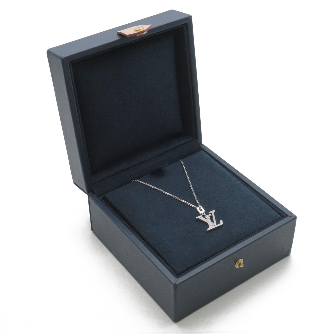 Louis Vuitton Pandantiff Diamond Necklace K18 White Gold Q93670