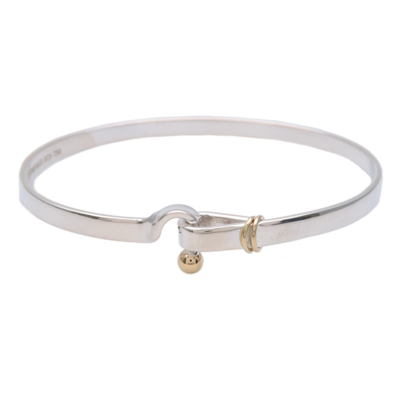 Tiffany&Co.-Hook-&-Eye-Bangle-SV925-750YG-Silver-Yellow-Gold