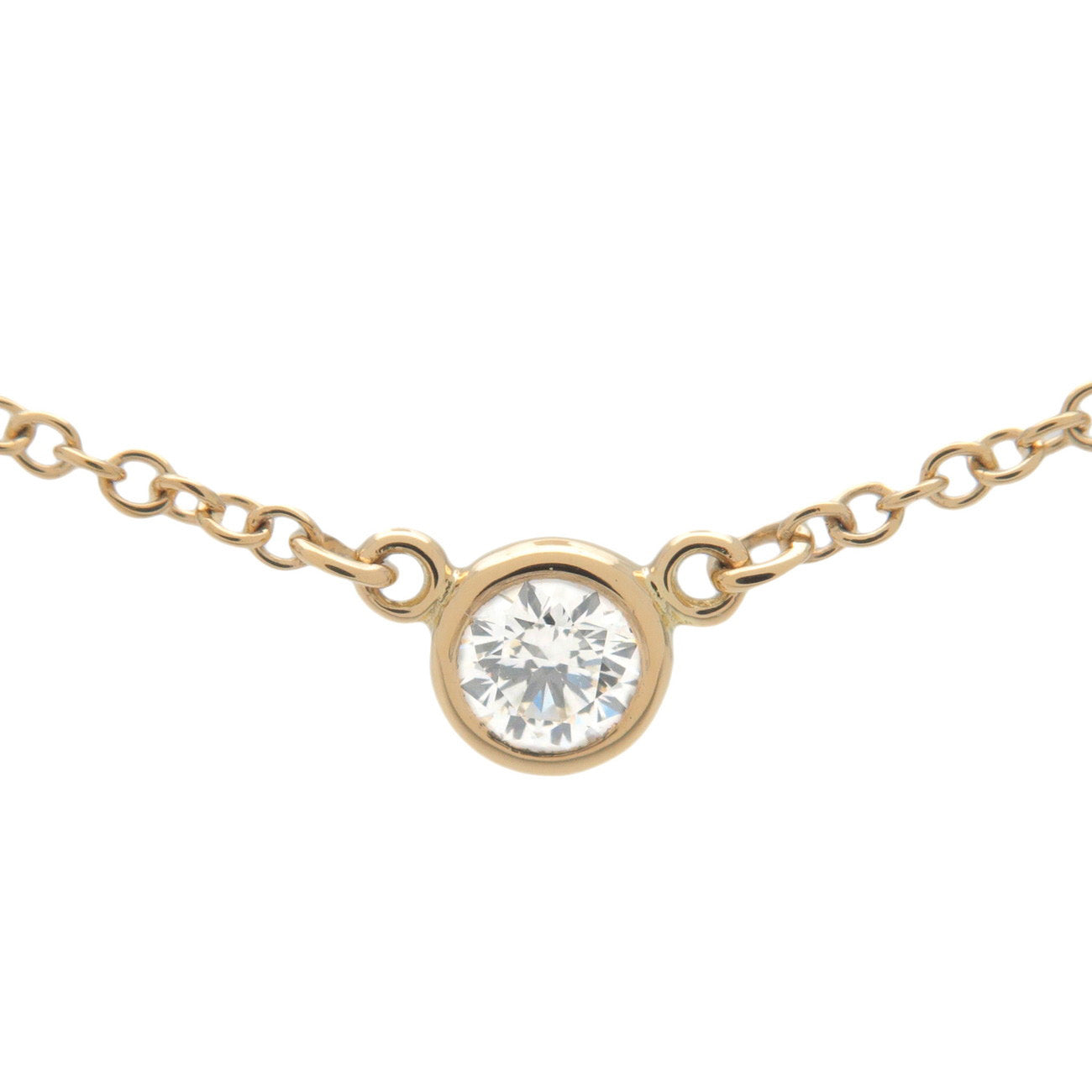 Tiffany&Co.-By-The-Yard-1P-Diamond-Necklace-0.08ct-K18-Yellow-Gold