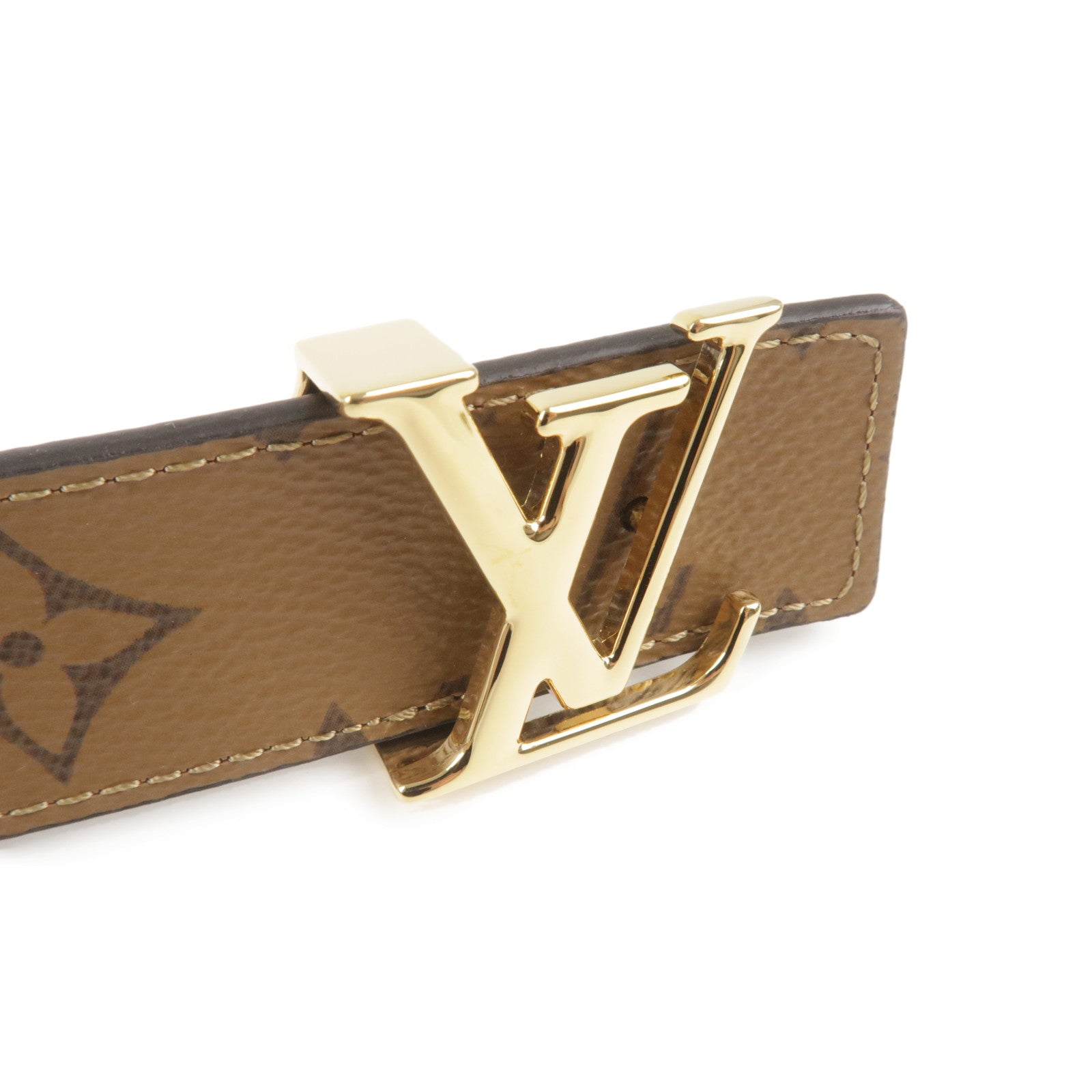Initiales leather belt Louis Vuitton Beige size 85 cm in Leather - 30156203