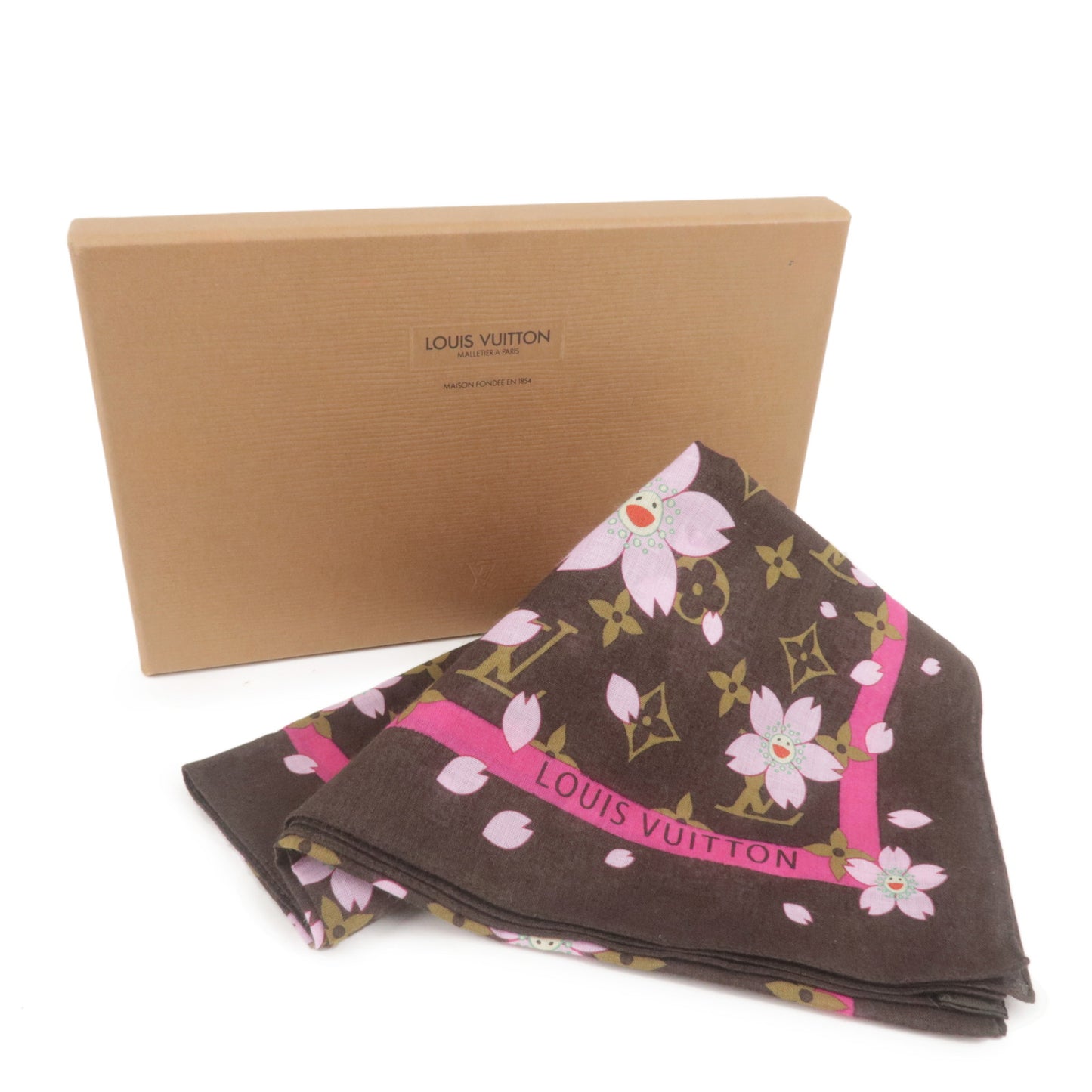 Louis-Vuitton-Monogram-Cherry-Blossom-100%-Cotton-Scarf-M71920 –  dct-ep_vintage luxury Store