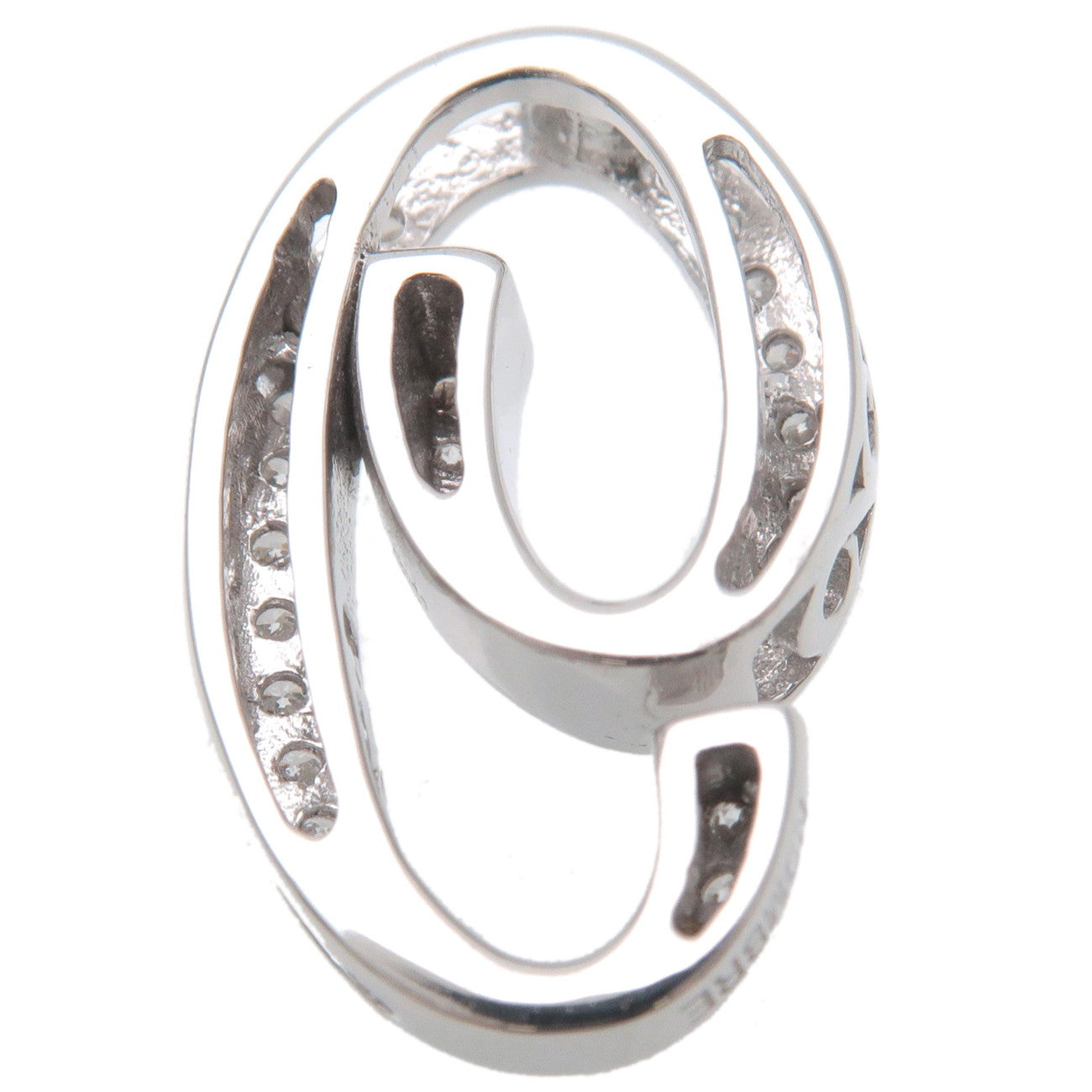 NOMBRE Number 9 Diamond 0.18ct Small Pendant Top K18 White Gold