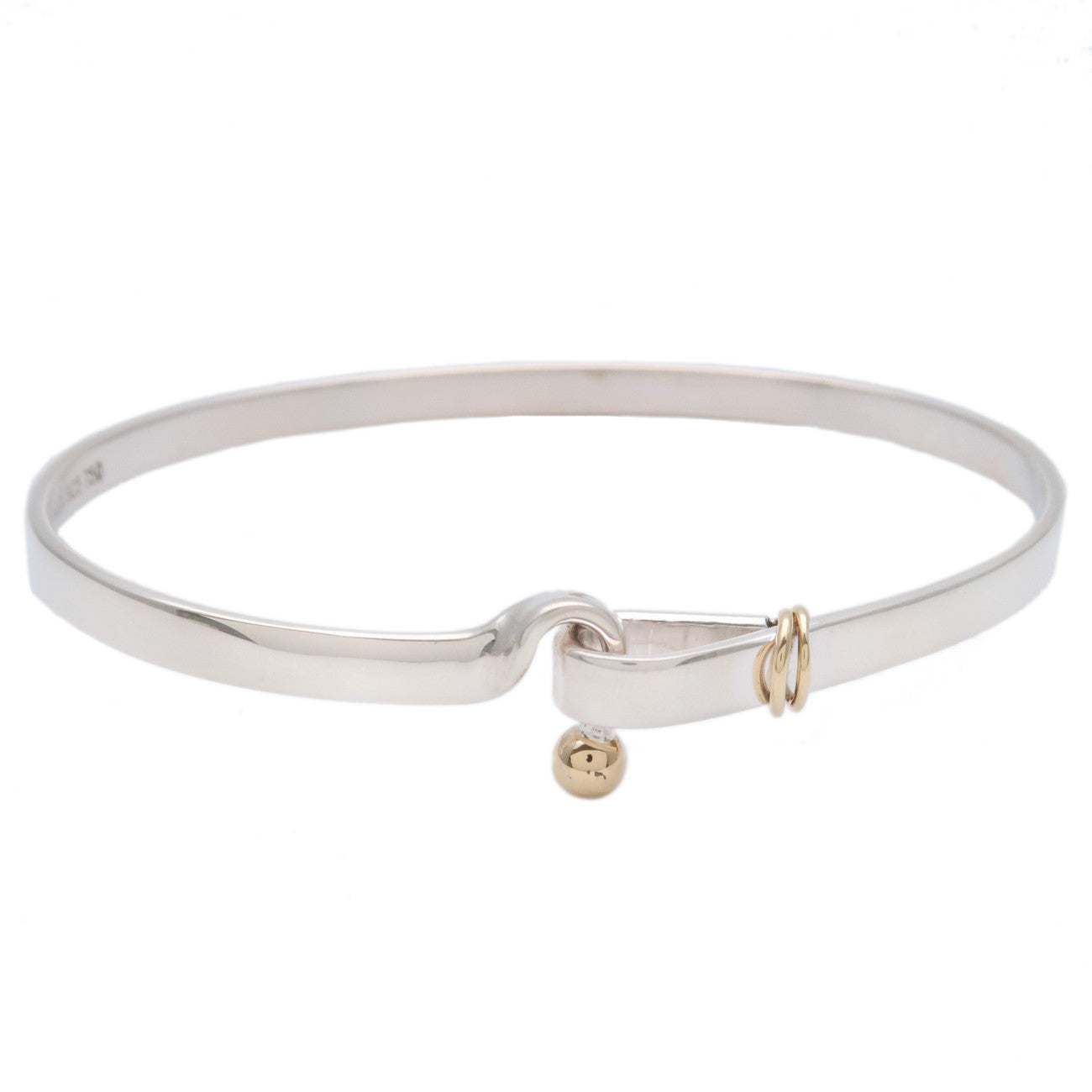 Tiffany&Co.-Hook-and-Eye-Bangle-SV925-Silver-750-Yellow-Gold