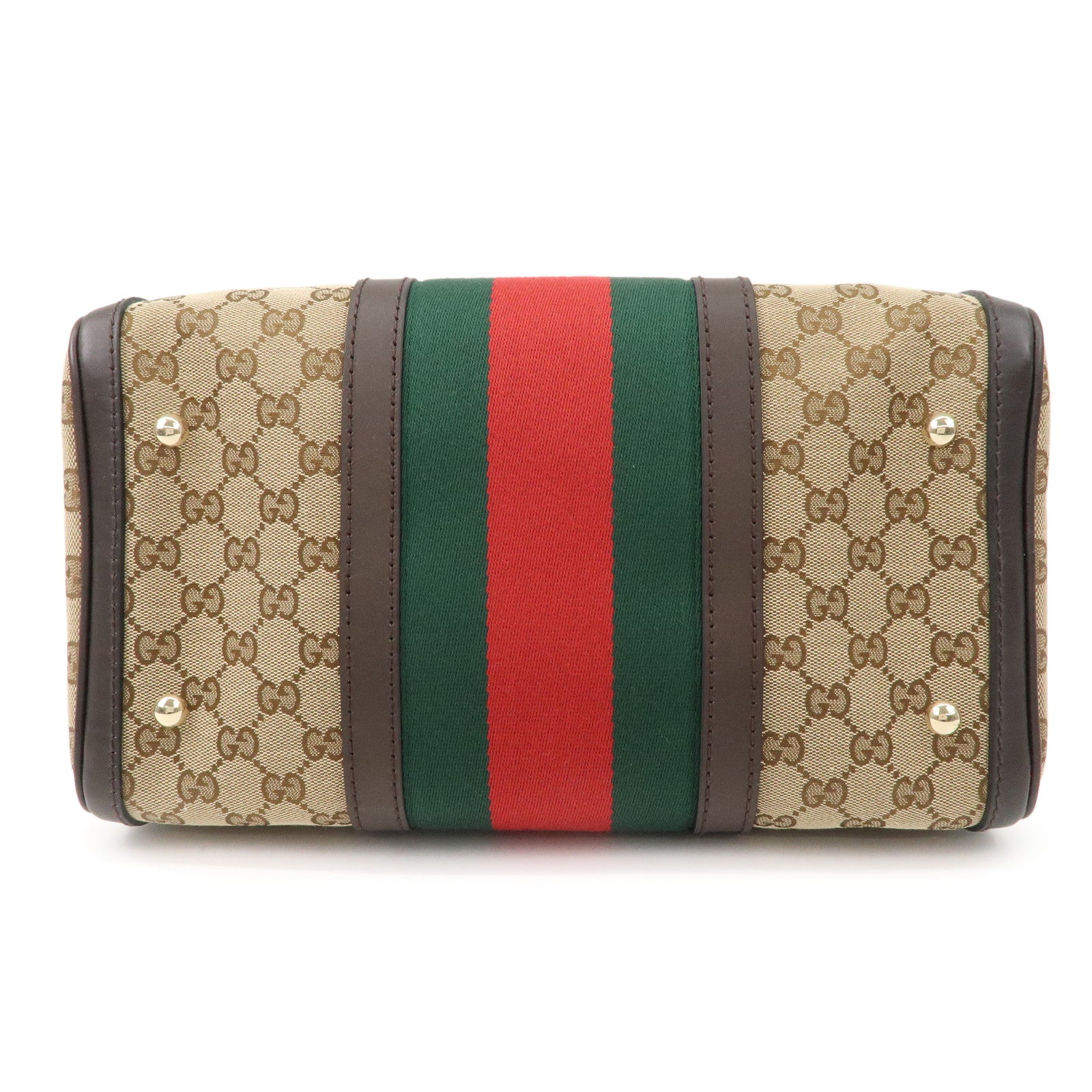 GUCCI Web Sherry Line GG Canvas Supreme Long Wallet Beige Red