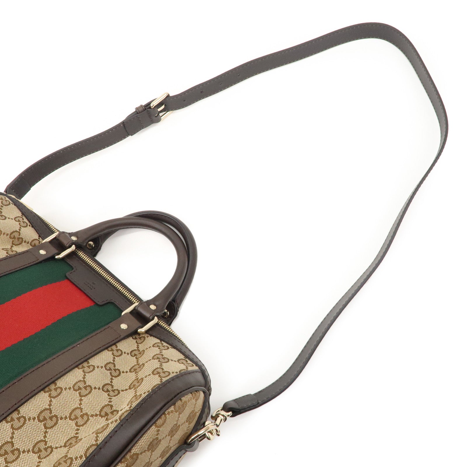 Gucci Vintage Web Original GG Boston Bag in Good Condition (247205)