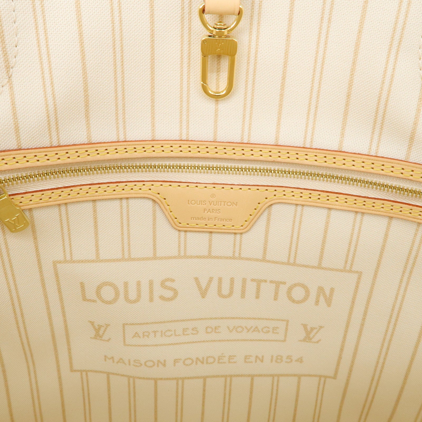 Louis Vuitton Damier Azur Neverfull MM Tote Bag N41361 White