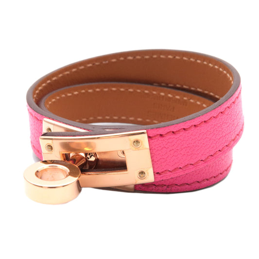 HERMES-Kelly-Bracelet-Double-Tour-Leather-Bracelet-T2-Pink