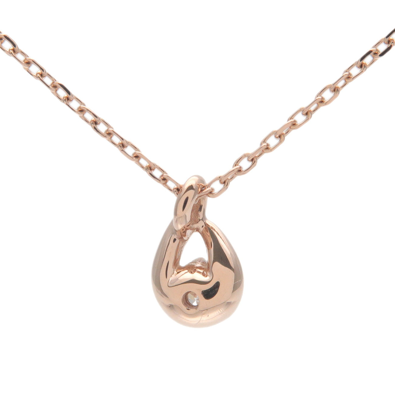 4℃-1P-Diamond-Necklace-K18PG-750PG-Rose-Gold