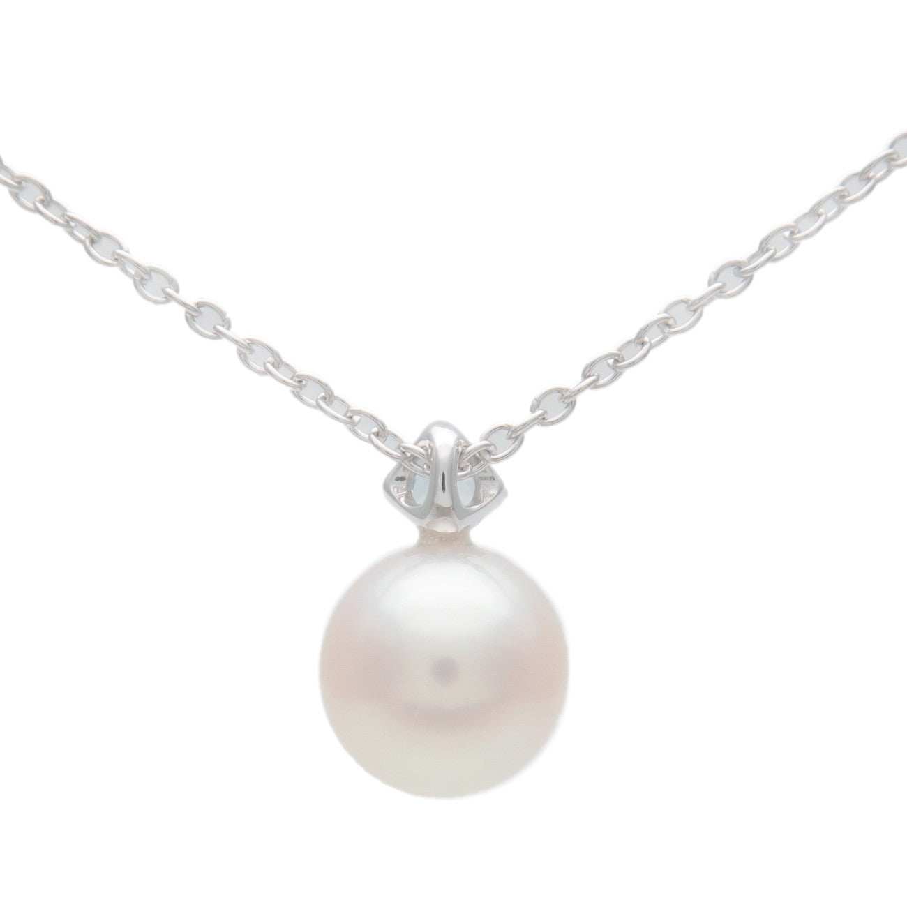 TASAKI 1P Pearl 7.1mm Aquamarine Necklace 750WG White Gold
