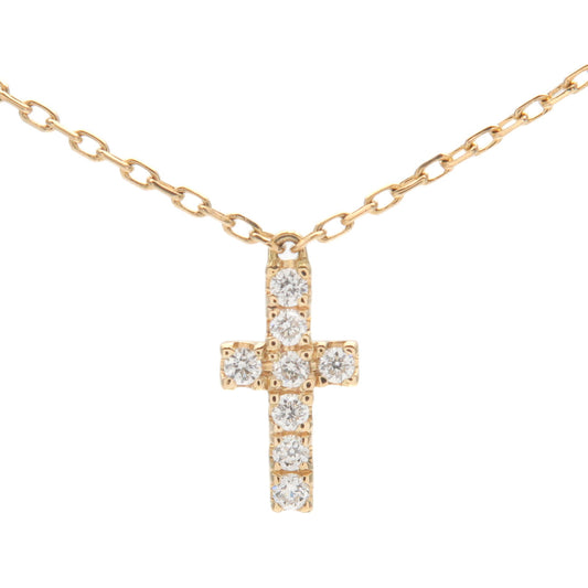 AHKAH-Cross-Diamond-Necklace-0.05ct-K18YG-750YG-Yellow-Gold