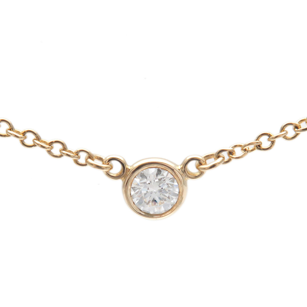 Tiffany&Co.-By-The-Yard-1P-Diamond-Necklace-0.08ct-K18-Yellow-Gold