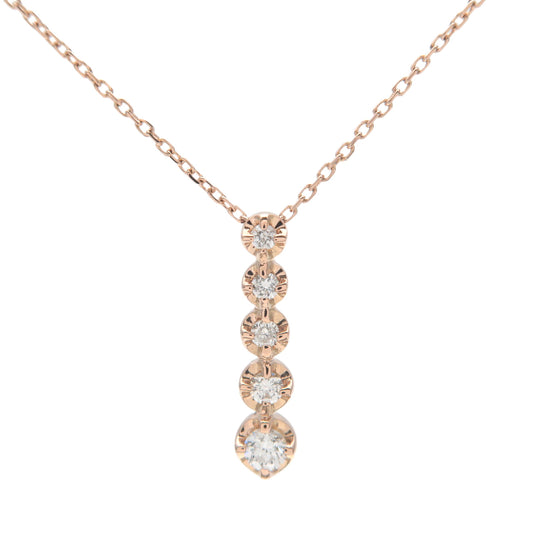 4℃-5P-Diamond-Necklace-K18PG-750PG-Rose-Gold