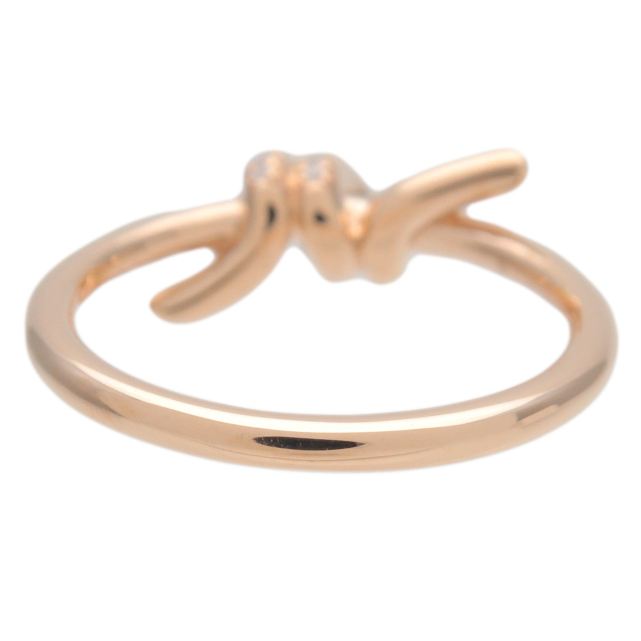 Tiffany&Co. Knot Diamond Ring K18 750PG Rose Gold EU48.5 US4.5-5.0