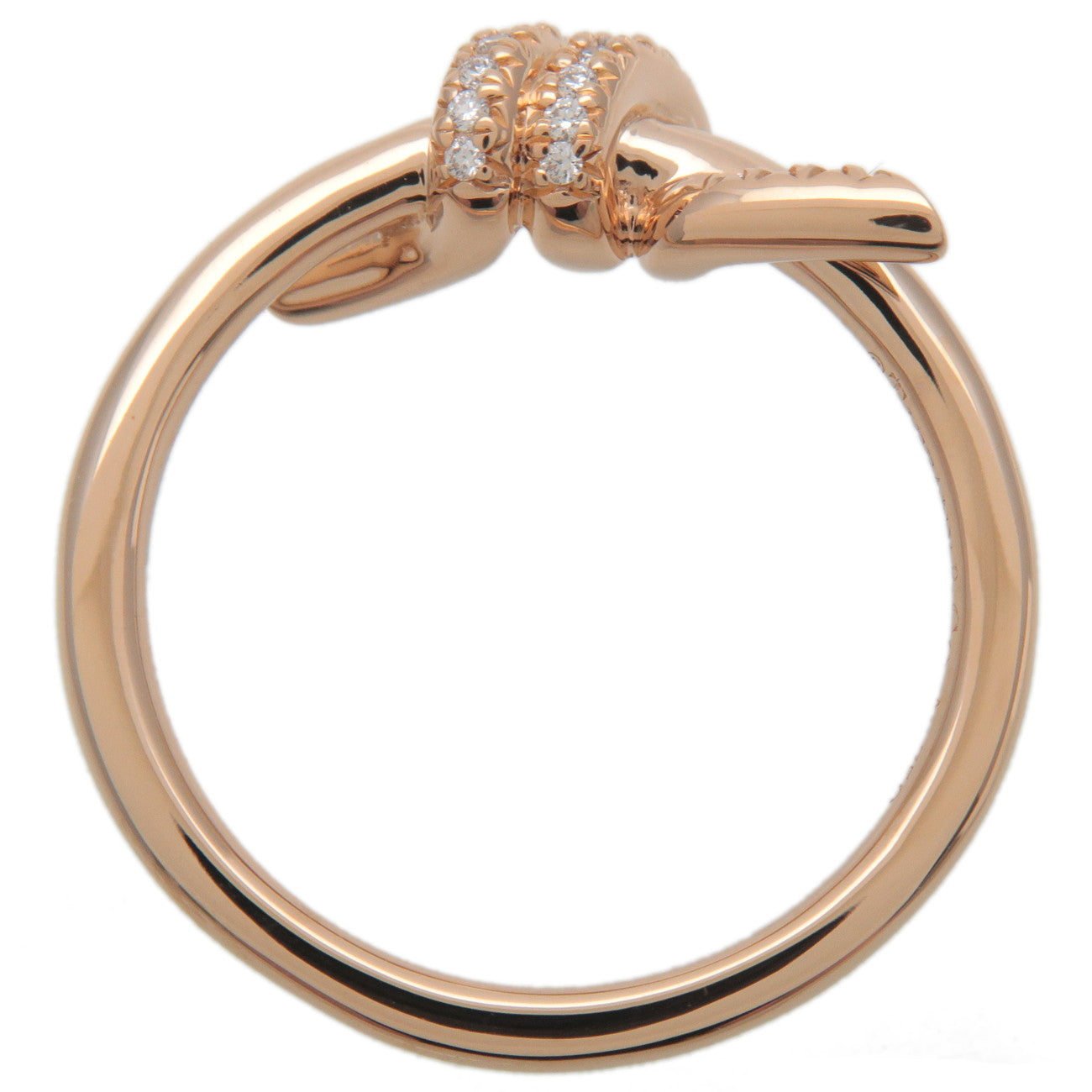 Tiffany&Co. Knot Diamond Ring K18 750PG Rose Gold EU48.5 US4.5-5.0