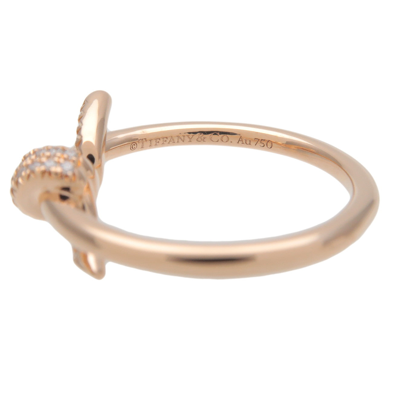 Tiffany&Co. Knot Diamond Ring K18 750PG Rose Gold EU48.5 US4.5-5.0