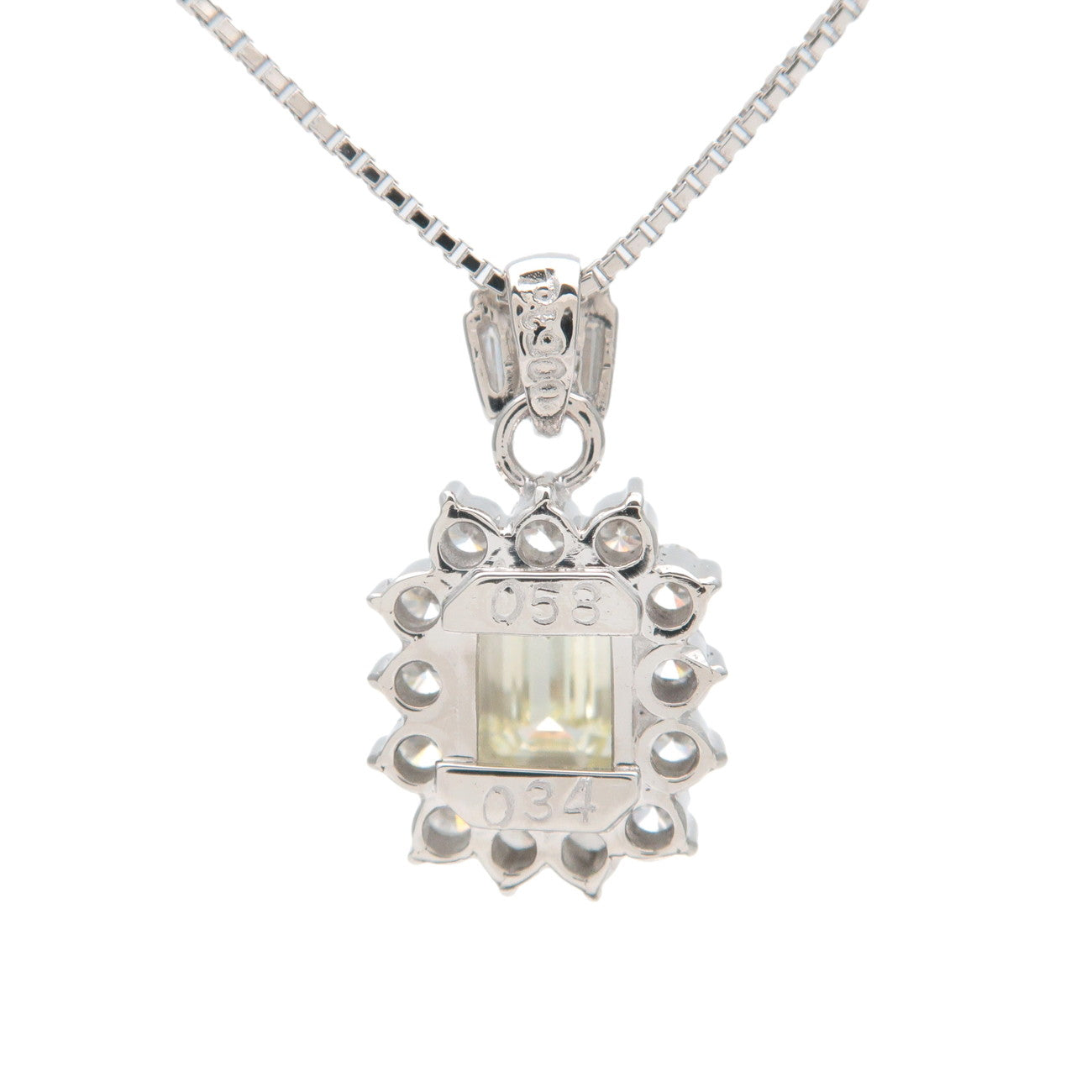 Diamond Necklace 0.58ct 0.34ct Platinum 900 Platinum 850