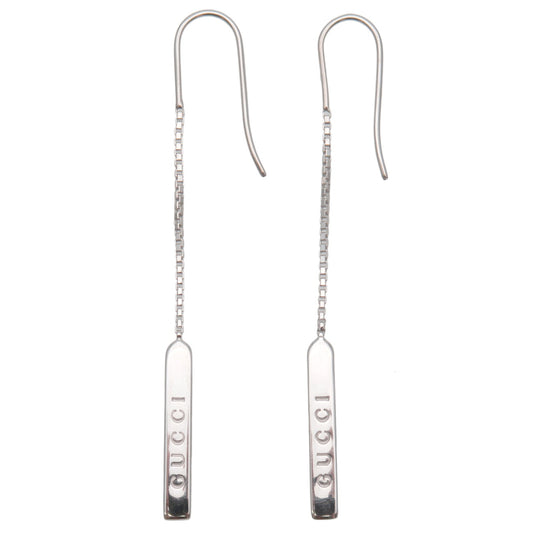 GUCCI-Lariat-Dangle-Earrings-K18WG-750WG-White-Gold