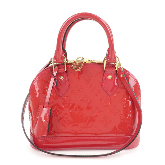 Used in Japan Bag] Louis Vuitton Lead Mm Vernis Monogram Red Tote Bag