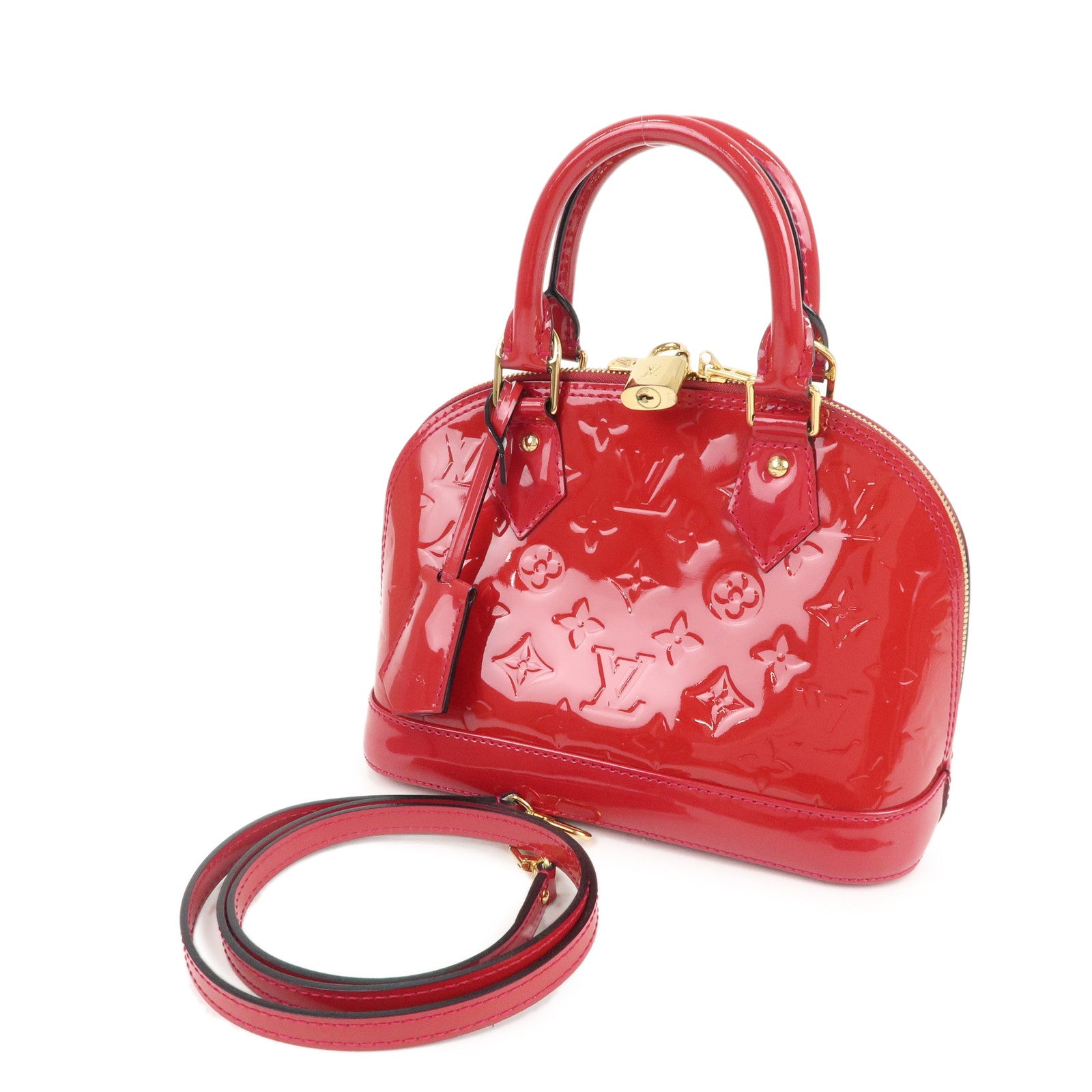 PRELOVED Louis Vuitton Red Alma BB Monogram Vernis Leather