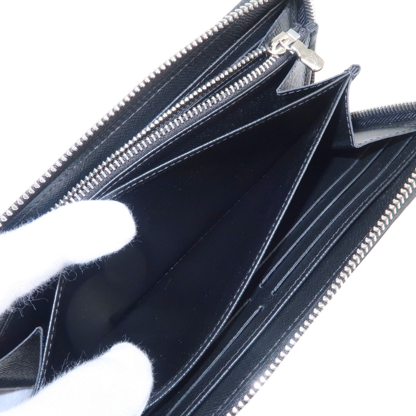 LOUIS VUITTON LV Zippy Wallet Used Long Wallet Epi Leather Black M68157  #AH658 S