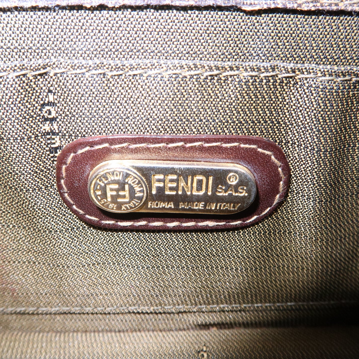 FENDI Zucca Canvas Leather Crossbody Mini Shoulder Bag