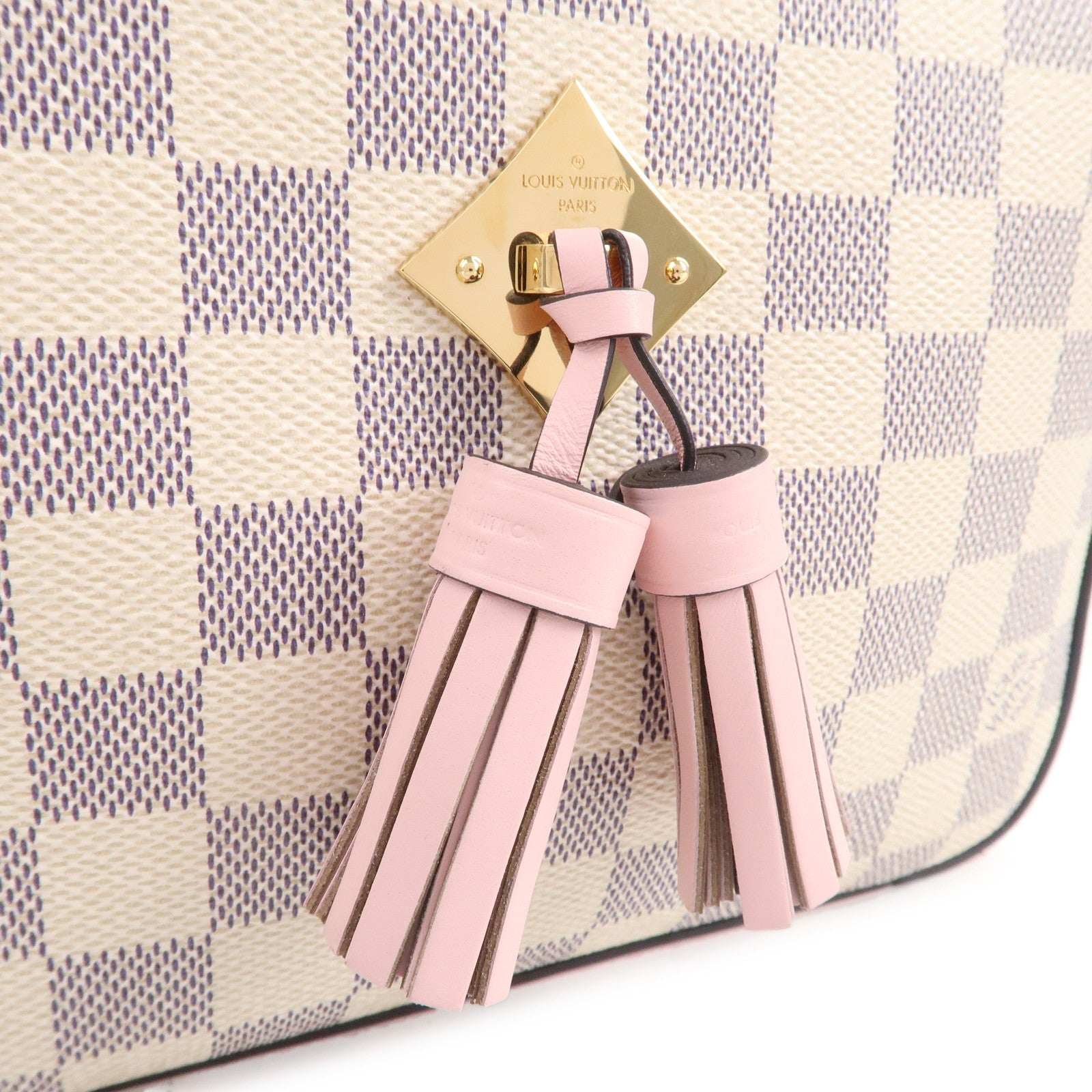 Louis Vuitton Saintonge Eau De Rose Pink Damier Azur Canvas Shoulder B -  MyDesignerly