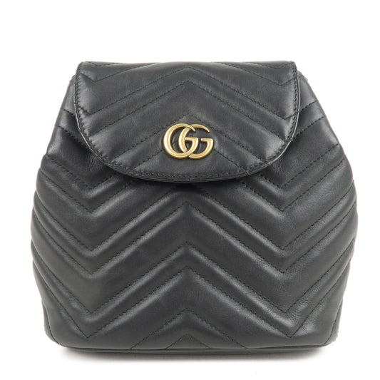 GUCCI-GG-Marmont-Leather-Back-Pack-Ruck-Sack-Black-528129