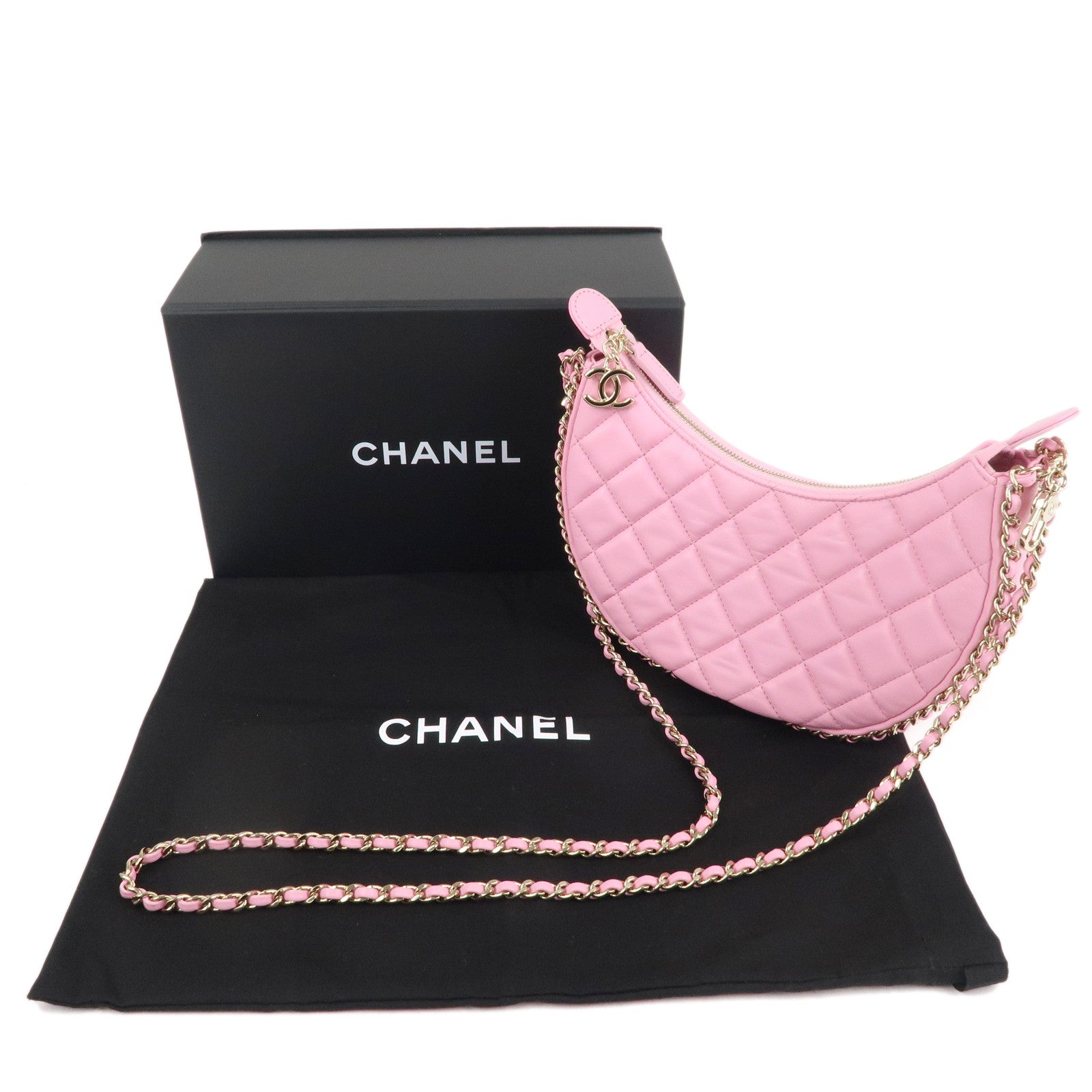 Chanel Matelasse Lamb Skin Small Hobo Shoulder Bag