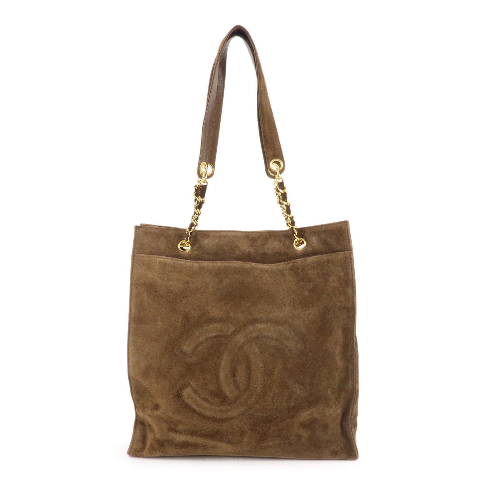 Chanel Brown Handbag On A Long Chain